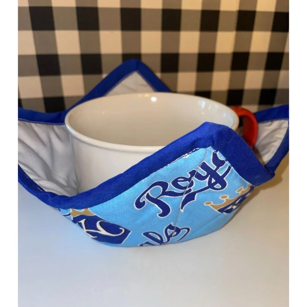 Handmade‎ FOOTBALL USA ORANGE Microwave Safe Bowl Cozy Reversible Quilted Cozie